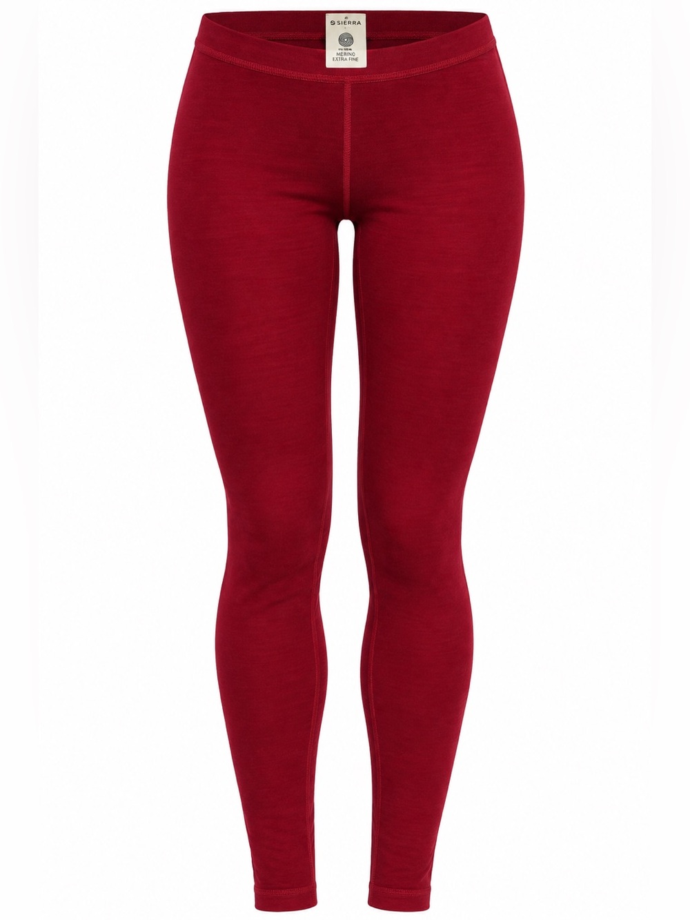 Sierra 100% Extra Fine Merino Wool Women’s Base Layer Leggings Burgundy